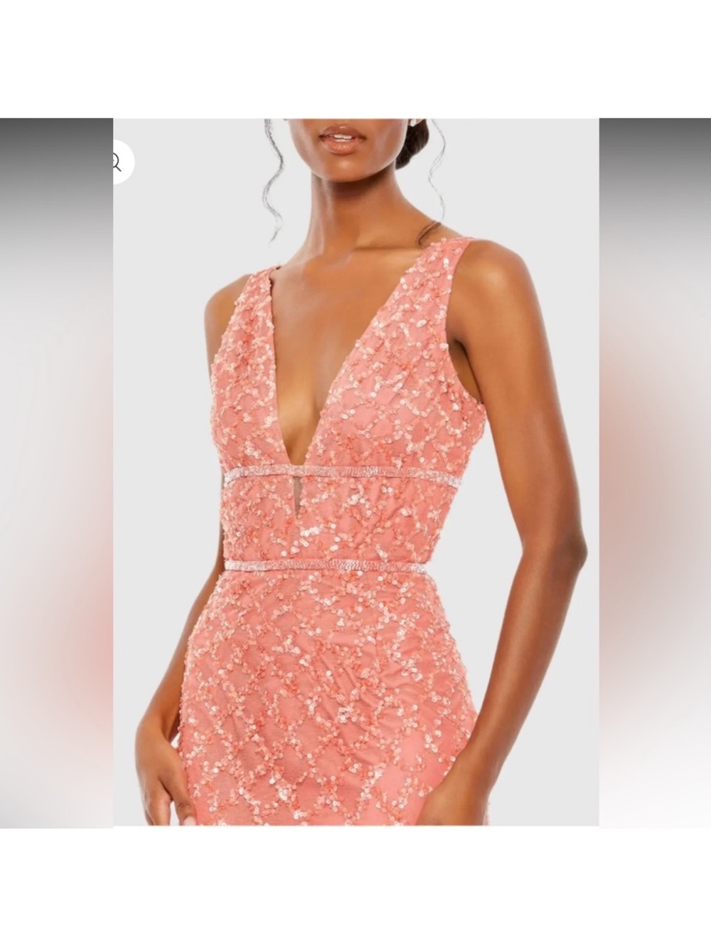 NWT Mac Duggal  5669 Coral Sequin Dress size 4 - Picture 5 of 9